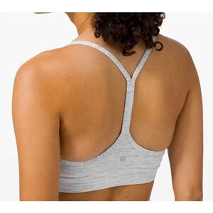Lululemon Flow Y Back Nulu gray heathered SPORT BRA sz 12 L